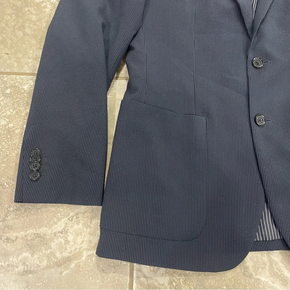 Banana Republic Blazer Mens 38 Regular Slim Fit Marzotto Wool Silk Jacket Stripe